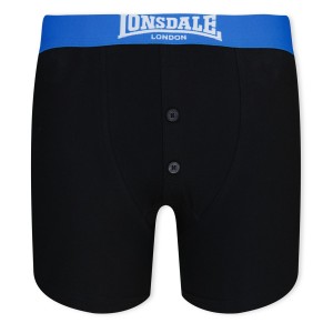 Kratasy Lonsdale 2 Pack Boxers Junior Detske Čierne Modre | SK-AP2016987