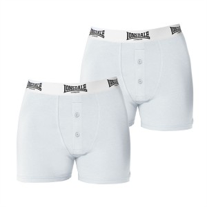 Kratasy Lonsdale 2 Pack Boxers Panske Biele | SK-UF9206851