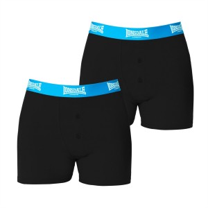 Kratasy Lonsdale 2 Pack Boxers Panske Čierne Modre | SK-HU8309462