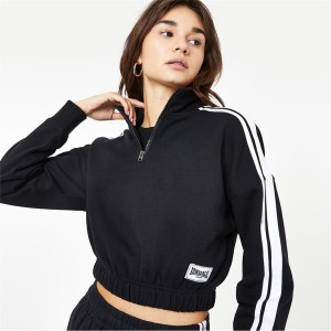 Mikina Lonsdale Cropped Damske Čierne | SK-PY8056921