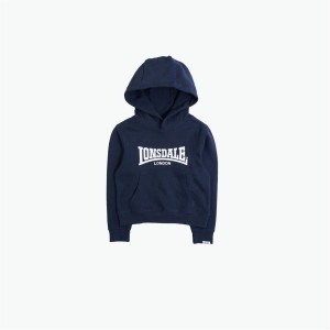 Mikina s Kapucnou Lonsdale Essential Logo OTH Juniors Detske Námornícka Modrá | SK-GR7935640