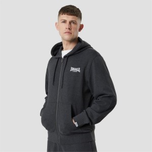 Mikina s Kapucnou Lonsdale Heavyweight Zip Panske Siva | SK-IL5413679