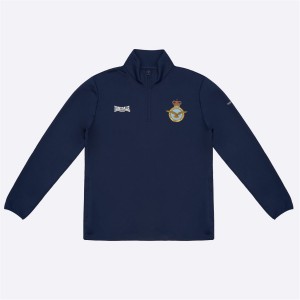 Mikina s Kapucnou Lonsdale RAF Fight Dri Zip Top Panske Námornícka Modrá | SK-QG3168405
