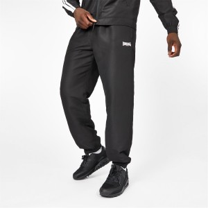 Nohavice Lonsdale Essential CH Woven Jogging Bottoms Panske Čierne | SK-NB8536720