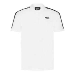 Polokosele Lonsdale 2 Stripe Kratke Sleeve Panske Biele | SK-SW7506128