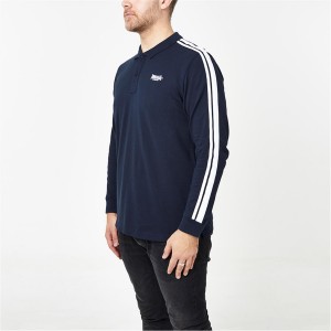Polokosele Lonsdale 2 Stripe Long Sleeve Panske Námornícka Modrá | SK-RW4269057