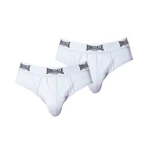 Slipy Lonsdale 2Pk Panske Biele | SK-FS8465012