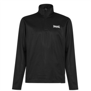 Teplaky Lonsdale 2S Quarter Zip Tracking Top Panske Čierne | SK-DT6327158