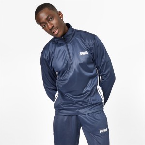 Teplaky Lonsdale 2S Quarter Zip Tracking Top Panske Námornícka Modrá | SK-LW5693078