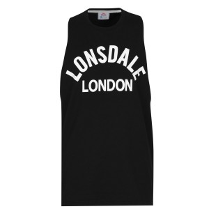 Tielko Lonsdale Muscle Vest Panske Čierne Biele | SK-GC3459612