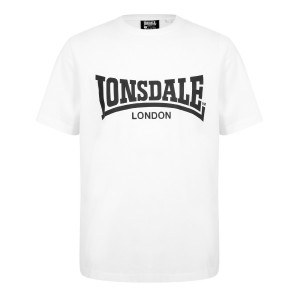 Tricko Lonsdale Essentials Logo Panske Biele | SK-EK9432875
