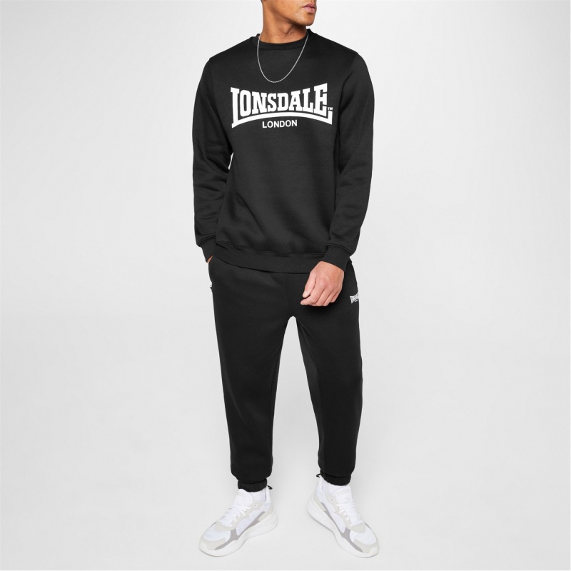 Jogger Nohavice Lonsdale Essential Panske Čierne | SK-OX8324157
