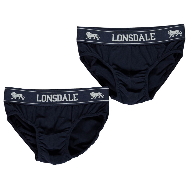 Slipy Lonsdale 2 Pack Junior Boys Detske Čierne Modre | SK-XM5714923