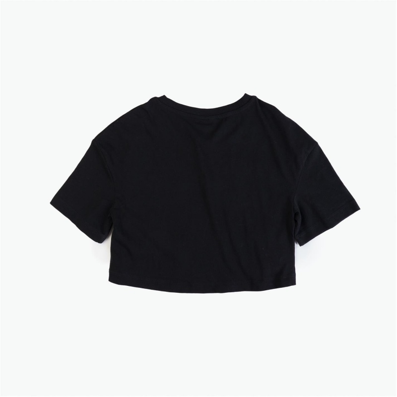 Tricko Lonsdale Girls Cropped Detske Čierne | SK-OJ8234057